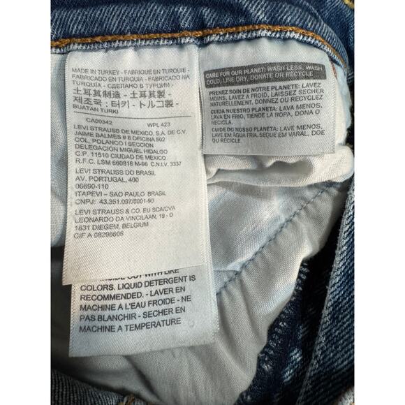 LEVI'S Ribcage Straight Jeans in Medium Blue Wash Size 29 W/27 L - Picture 6 of 7